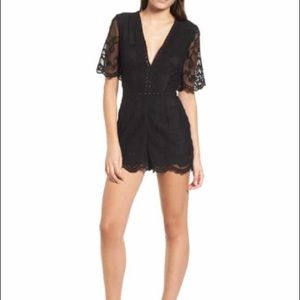 Socialite Plunge Lace Romper